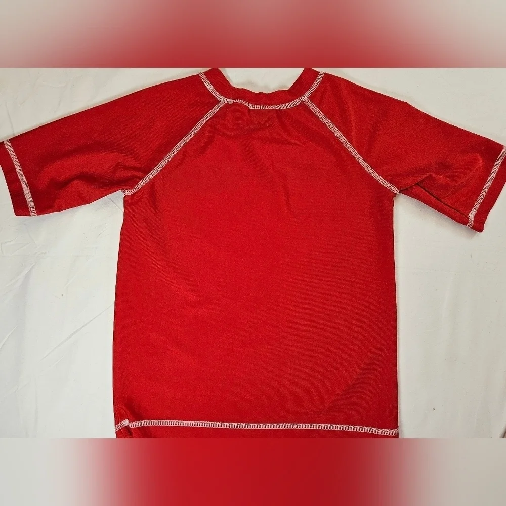Star Wars Boys Red Short Sleeve Swimsuit Shirt Size Small